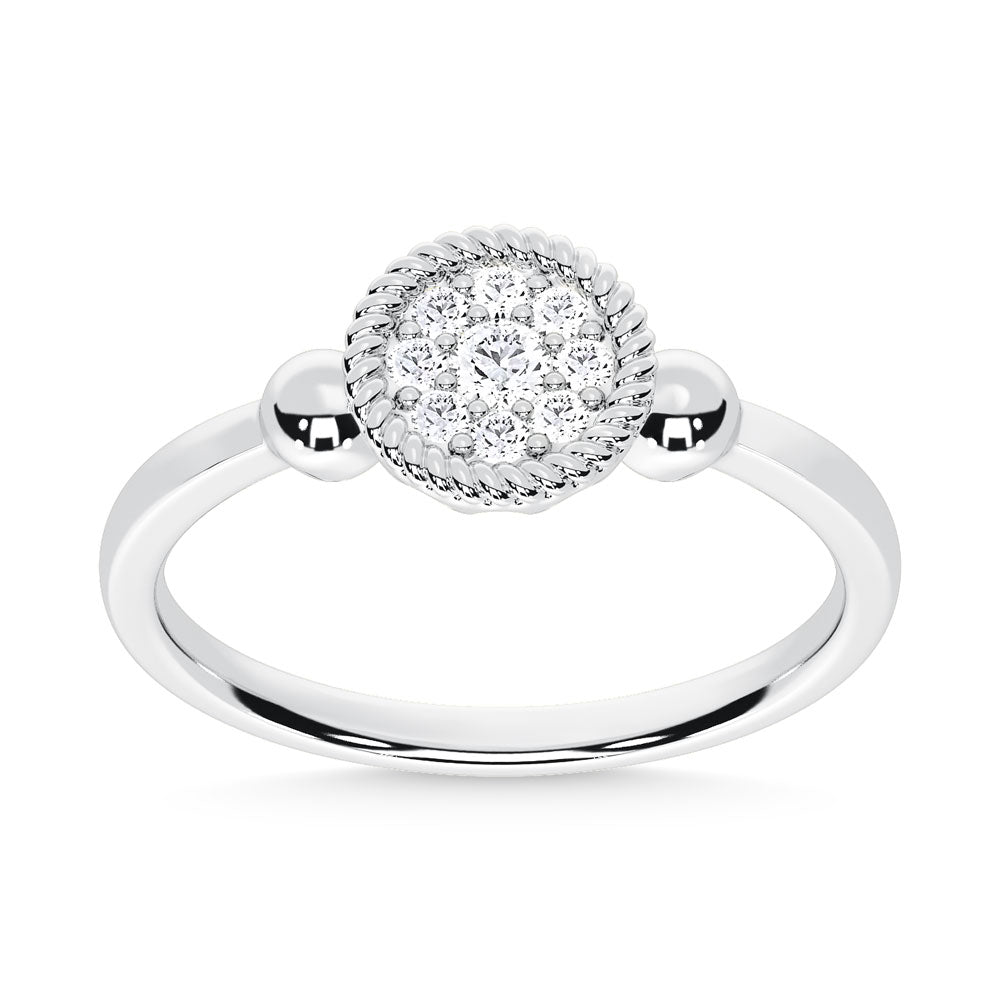 10K White Gold Lab Grown Diamond 1/6 Ct.Tw. Fashion Ring