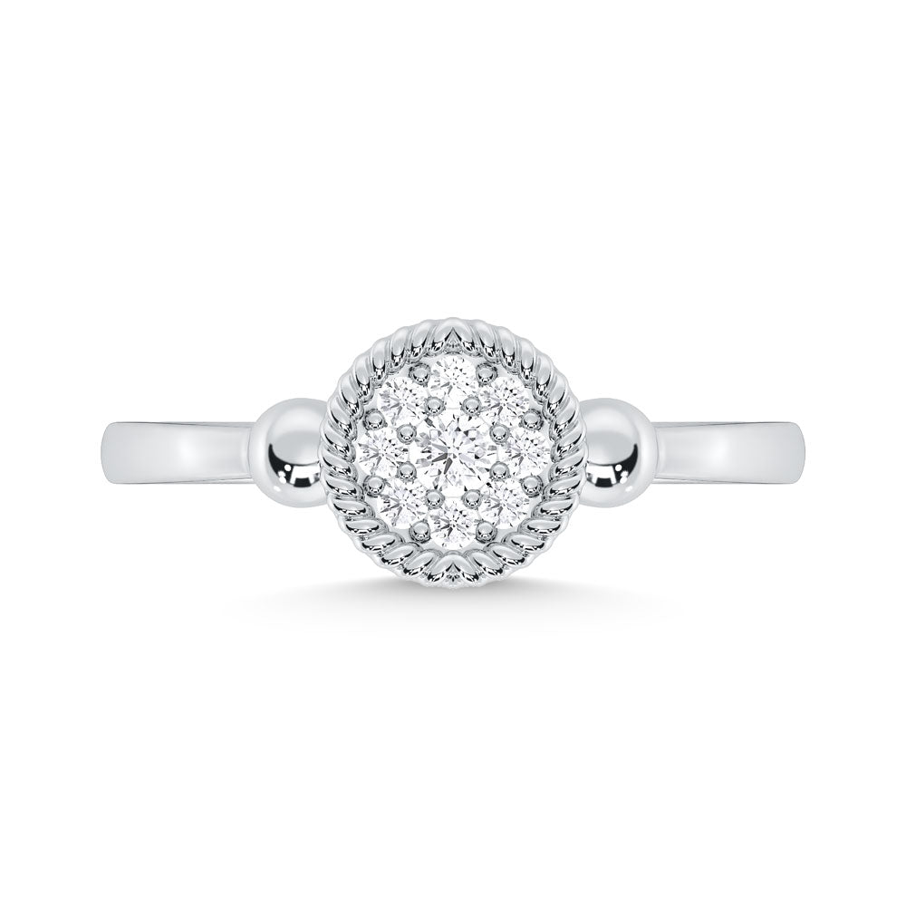 10K White Gold Lab Grown Diamond 1/6 Ct.Tw. Fashion Ring
