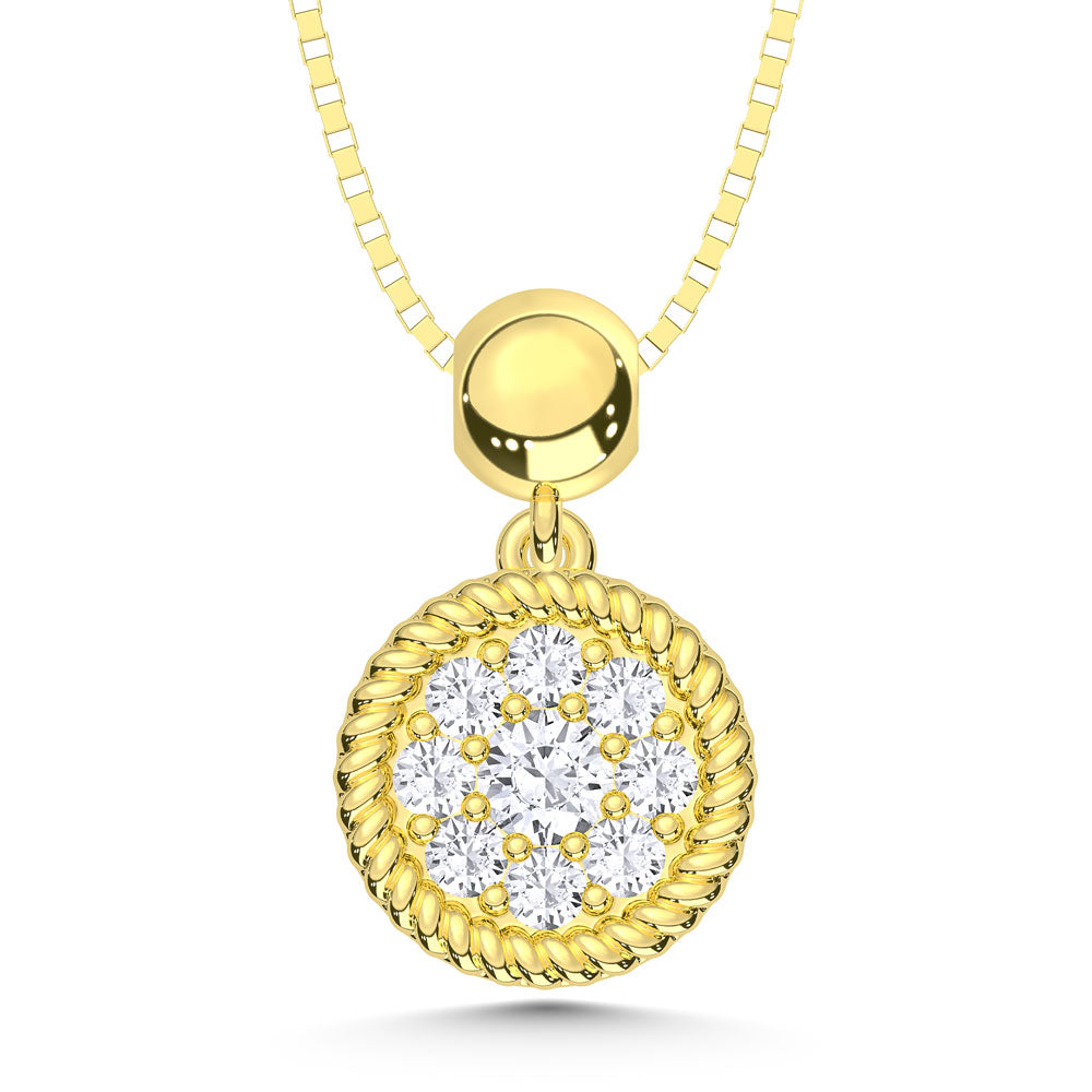10K Yellow Gold Lab Grown Diamond 1/6 Ct.Tw. Fashion Pendant  Picasso Gold & Diamond Jewelry