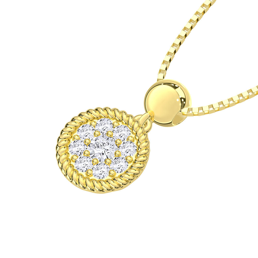 10K Yellow Gold Lab Grown Diamond 1/6 Ct.Tw. Fashion Pendant  Picasso Gold & Diamond Jewelry