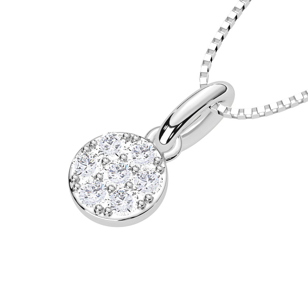 10K White Gold Lab Grown Diamond 1/10 Ct.Tw. Fashion Pendant