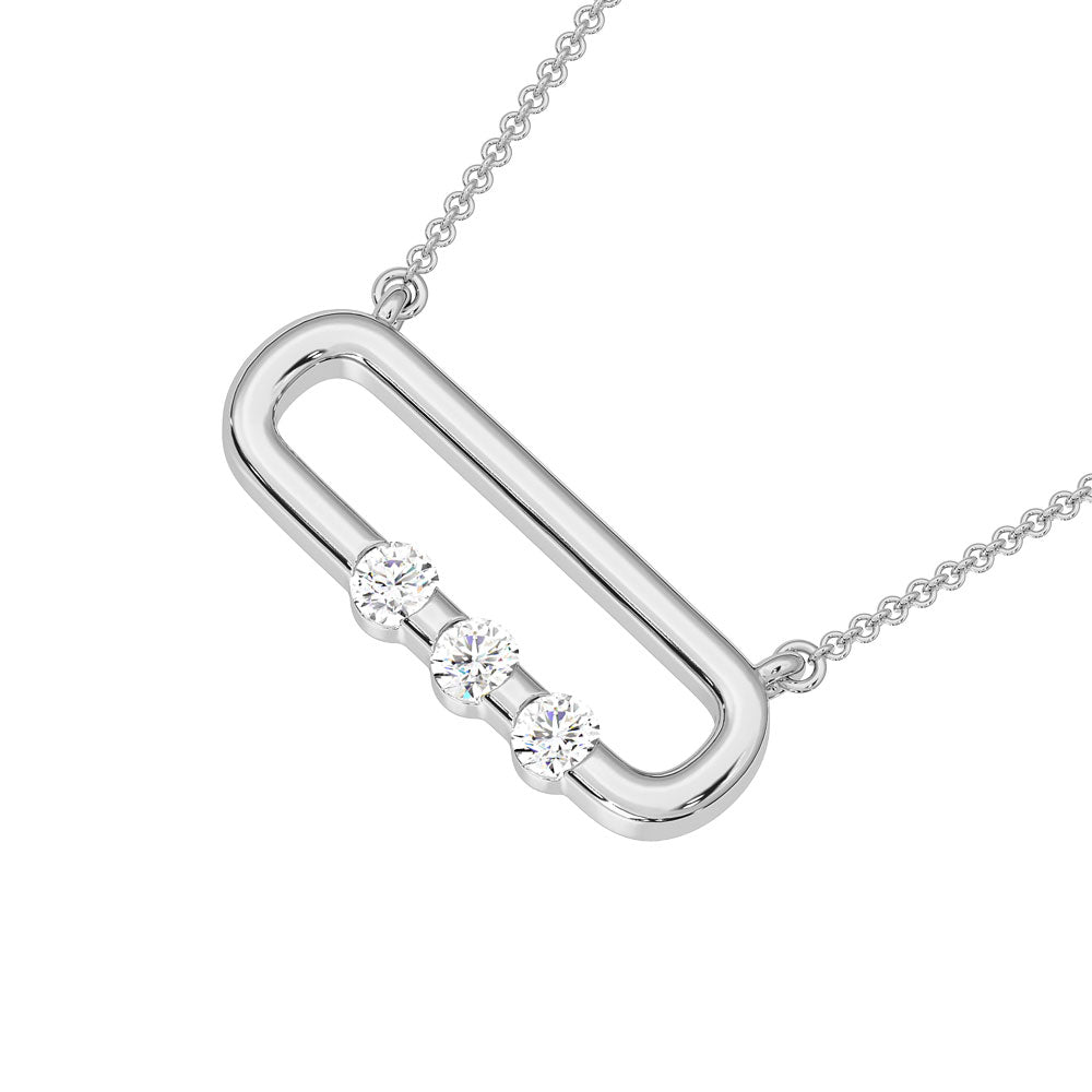 10K White Gold Lab Grown Diamond 1/10 Ct.Tw. Fashion Necklace