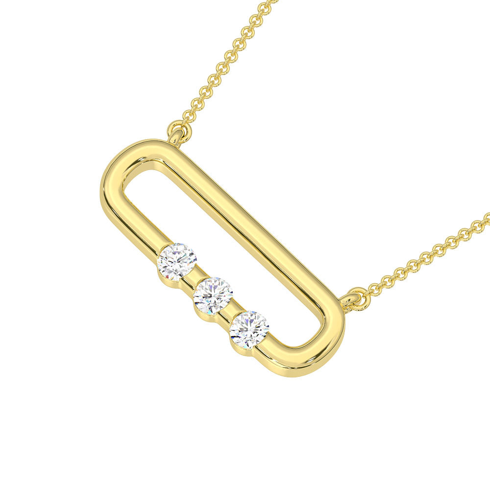 10K Yellow Gold Lab Grown Diamond 1/10 Ct.Tw. Fashion Necklace  Picasso Gold & Diamond Jewelry