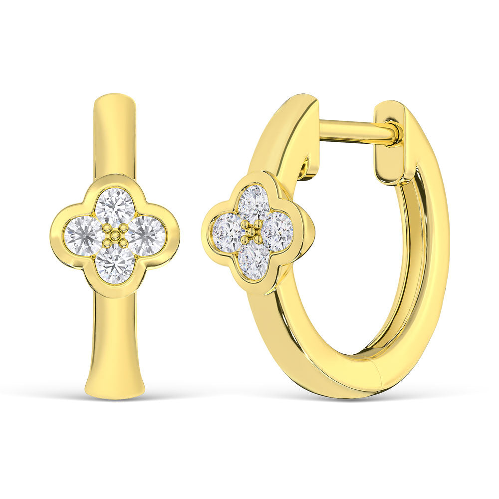 10K Yellow Gold Lab Grown Diamond 1/10 Ct.Tw. Hoop Earrings