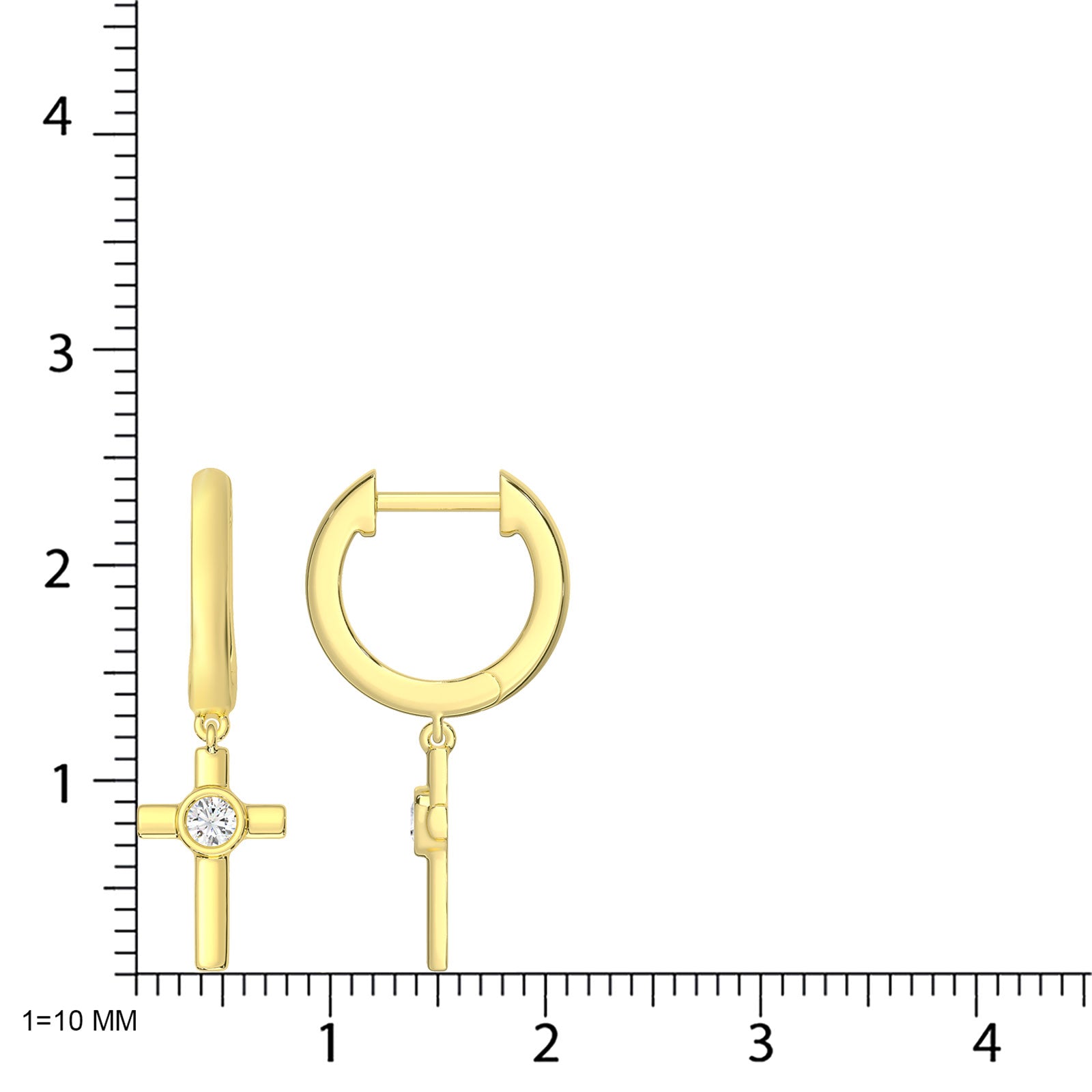 10K Yellow Gold Lab Grown Diamond 1/6 Ct.Tw. Fashion Earrings  Picasso Gold & Diamond Jewelry