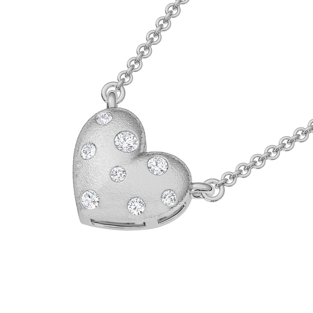 10K White Gold Lab Grown Diamond 1/10 Ct.Tw. Heart Pendant  Picasso Gold & Diamond Jewelry