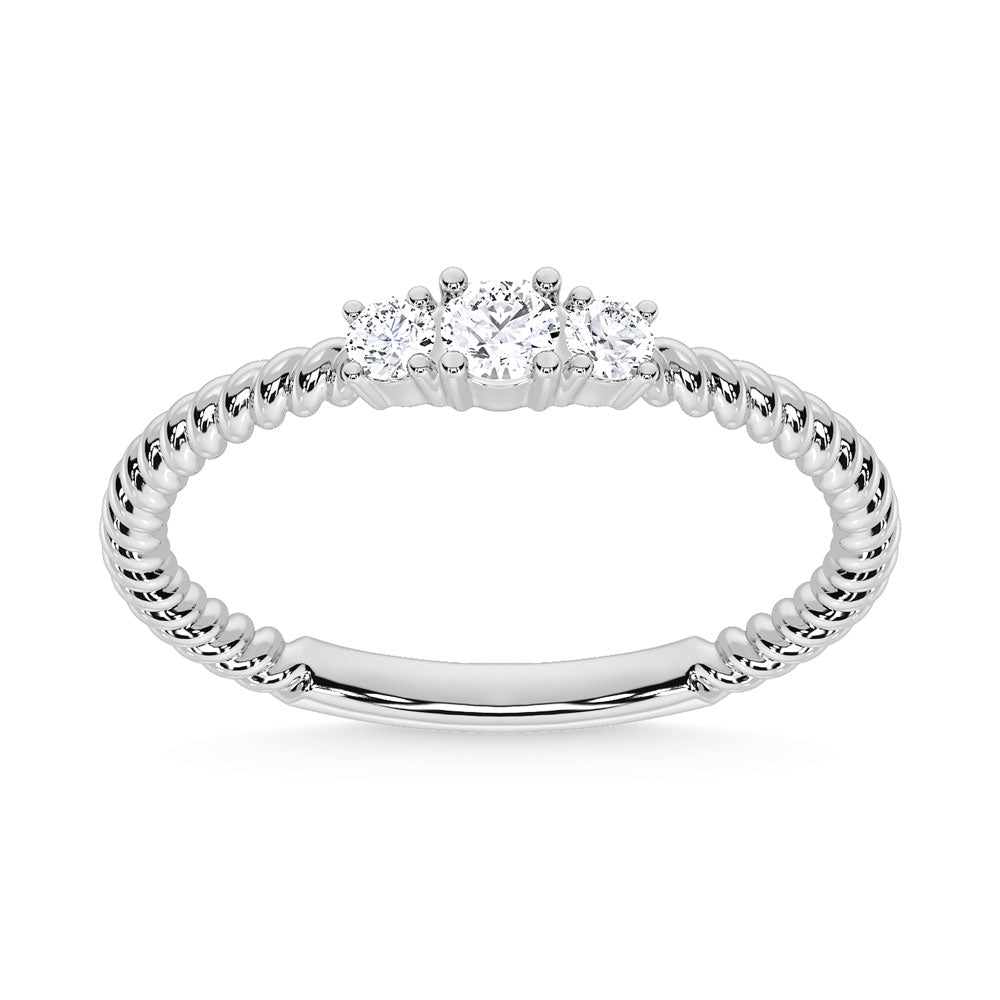 10K White Gold Lab Grown Diamond 1/6 Ct.Tw. Fashion Ring
