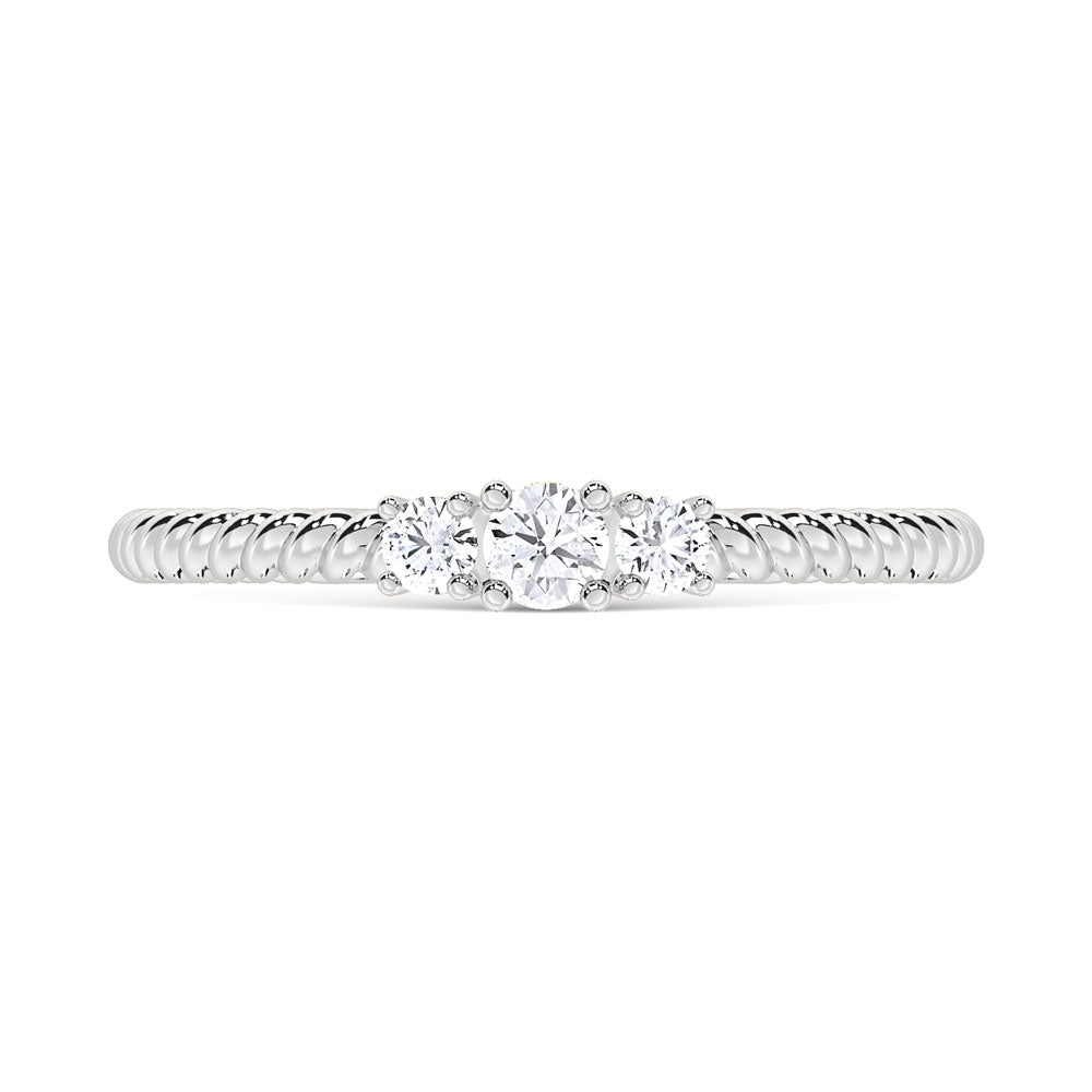10K White Gold Lab Grown Diamond 1/6 Ct.Tw. Fashion Ring