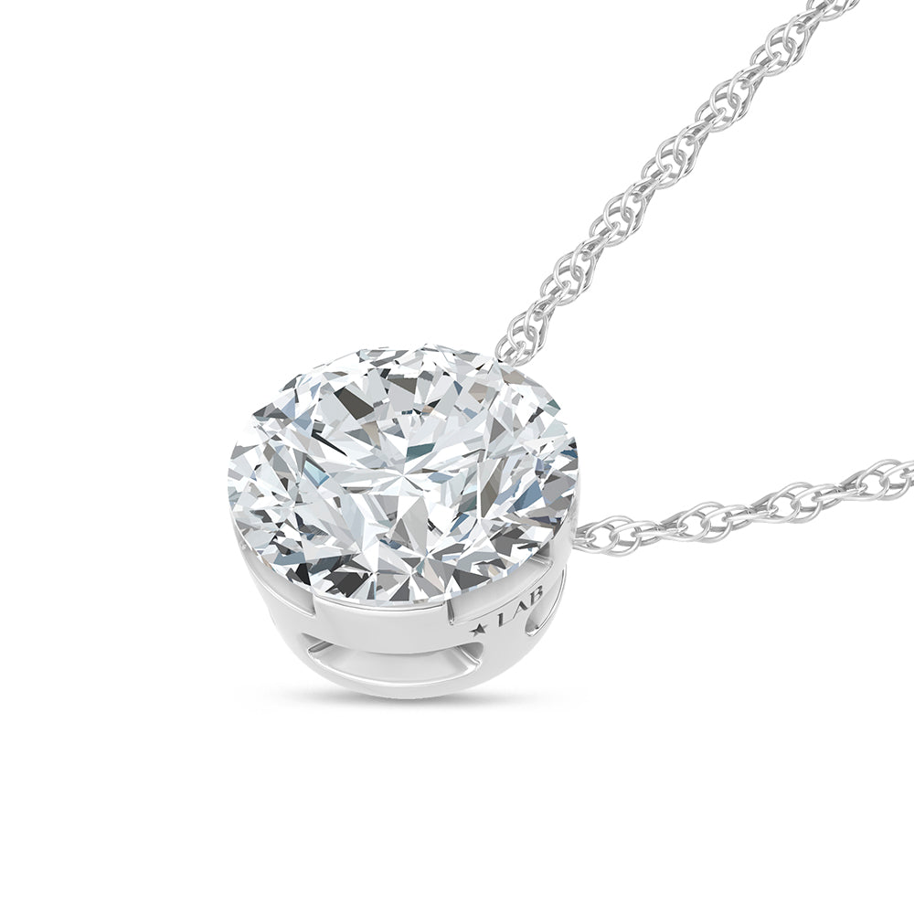 14K White Gold Lab Grown Diamond 3 Ct.Tw. Solitaire Slide Pendant  Picasso Gold & Diamond Jewelry