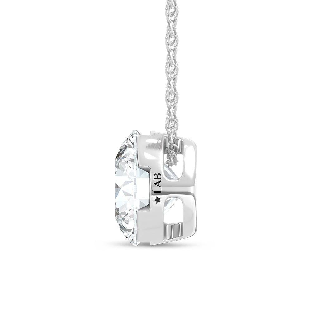 14K White Gold Lab Grown Diamond 3 Ct.Tw. Solitaire Slide Pendant  Picasso Gold & Diamond Jewelry
