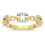 10K Two-Tone 1/8 ct. tw. Lab Grown Diamond Fashion Ring | Picasso Gold & Diamond