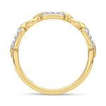 10K Two-Tone 1/8 ct. tw. Lab Grown Diamond Fashion Ring, close-up of the setting