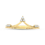 10K Two-Tone 1/20 ct. tw. Lab Grown Diamond Chevron Band, side profile view showing the band
