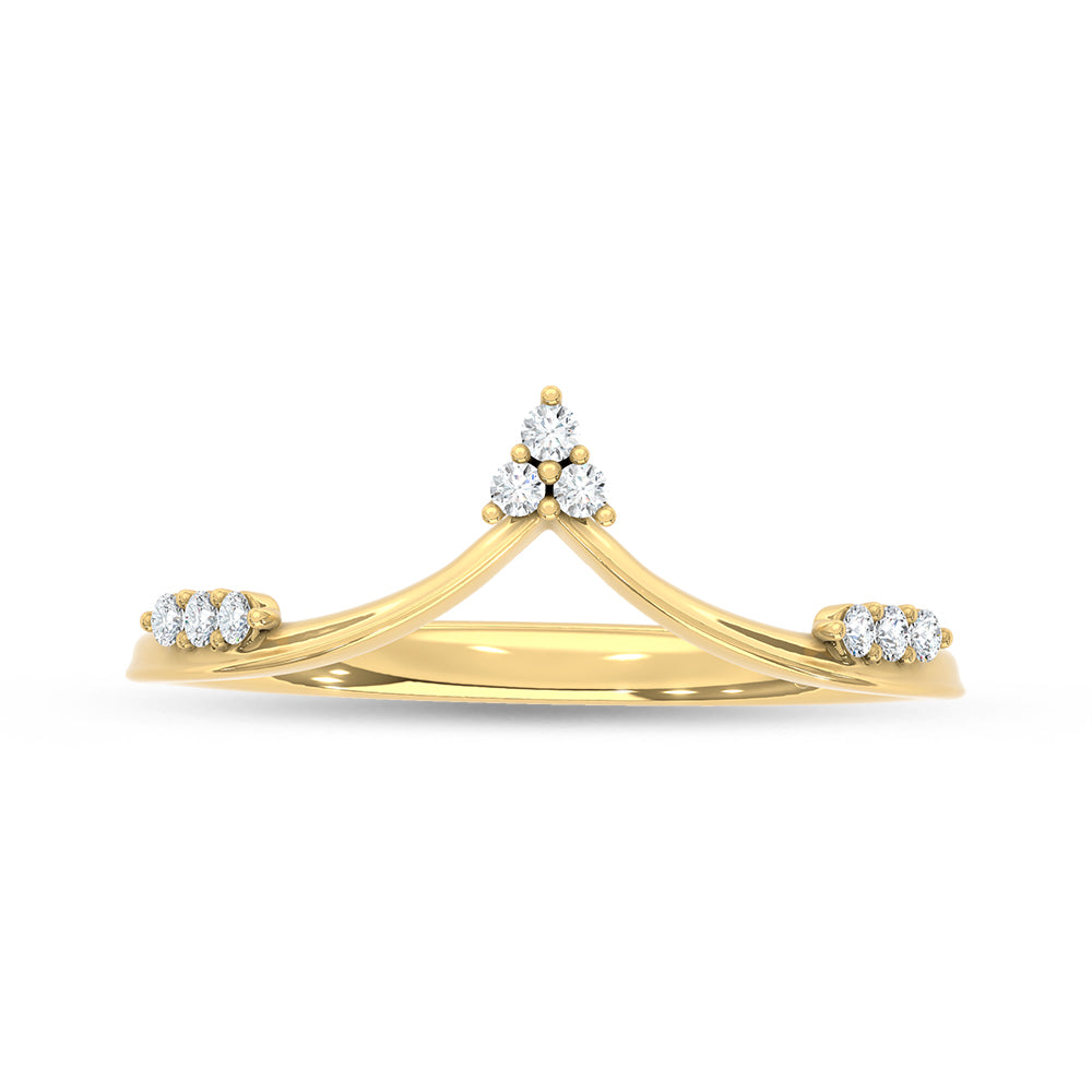 10K Two-Tone 1/20 ct. tw. Lab Grown Diamond Chevron Band, side profile view showing the band