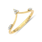 10K Two-Tone 1/20 ct. tw. Lab Grown Diamond Chevron Band, top view of the diamonds