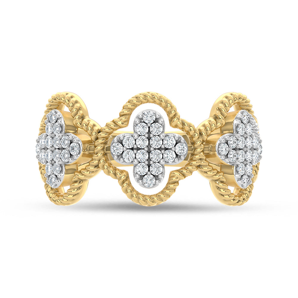 14K Yellow Gold Lab Grown Diamond 1/4 Ct.Tw. Fashion Ring