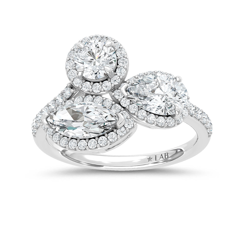 14K White Gold Lab Grown Diamond 2 3/8 Ct.Tw. Fashion Ring