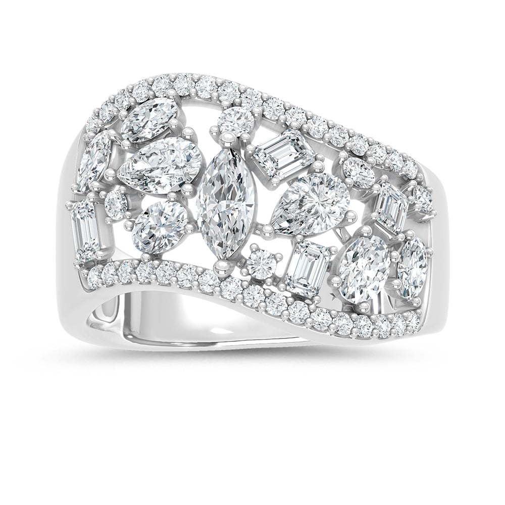 14K White Gold Lab Grown Diamond 1 7/8 Ct.Tw. Fashion Ring