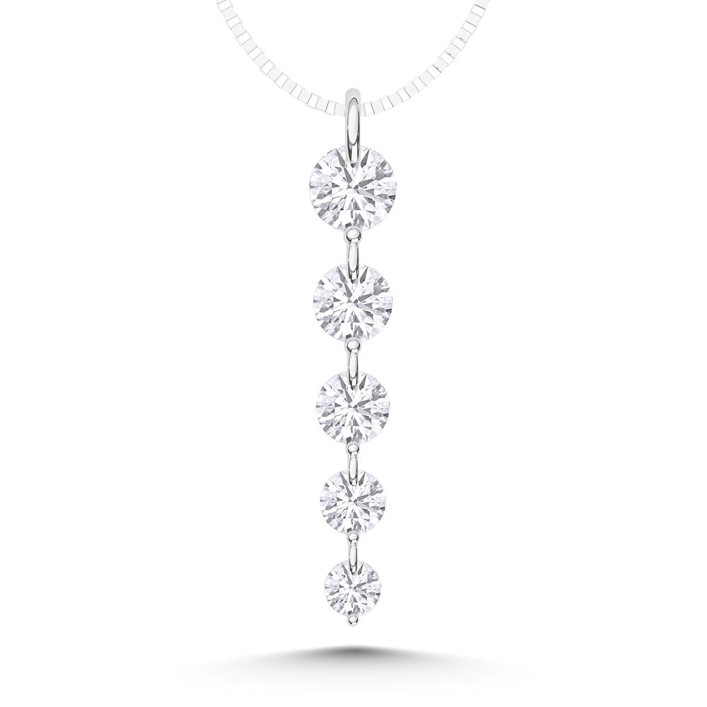 14K White Gold Lab Grown Diamond 1 Ct.Tw. Fashion Pendant  Picasso Gold & Diamond Jewelry