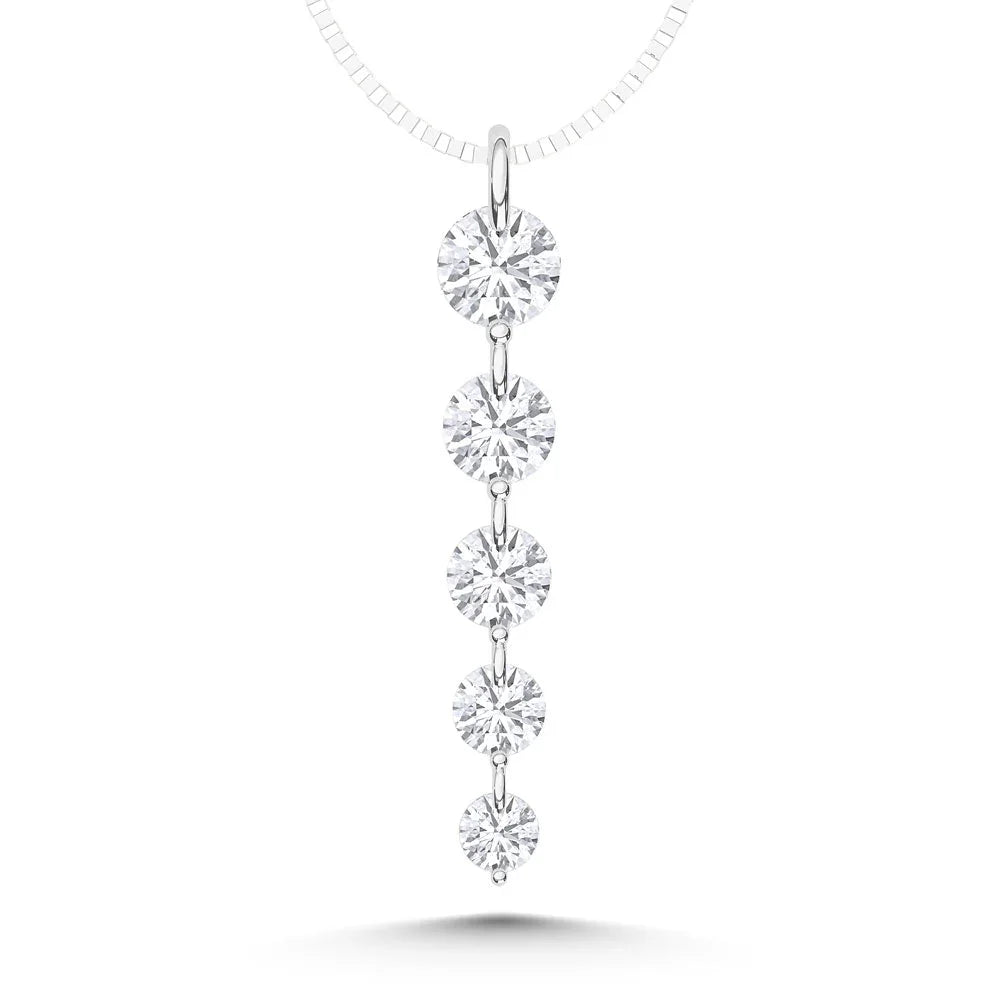 14K White Gold Lab Grown Diamond 1 Ct.Tw. Fashion Pendant  Picasso Gold & Diamond Jewelry