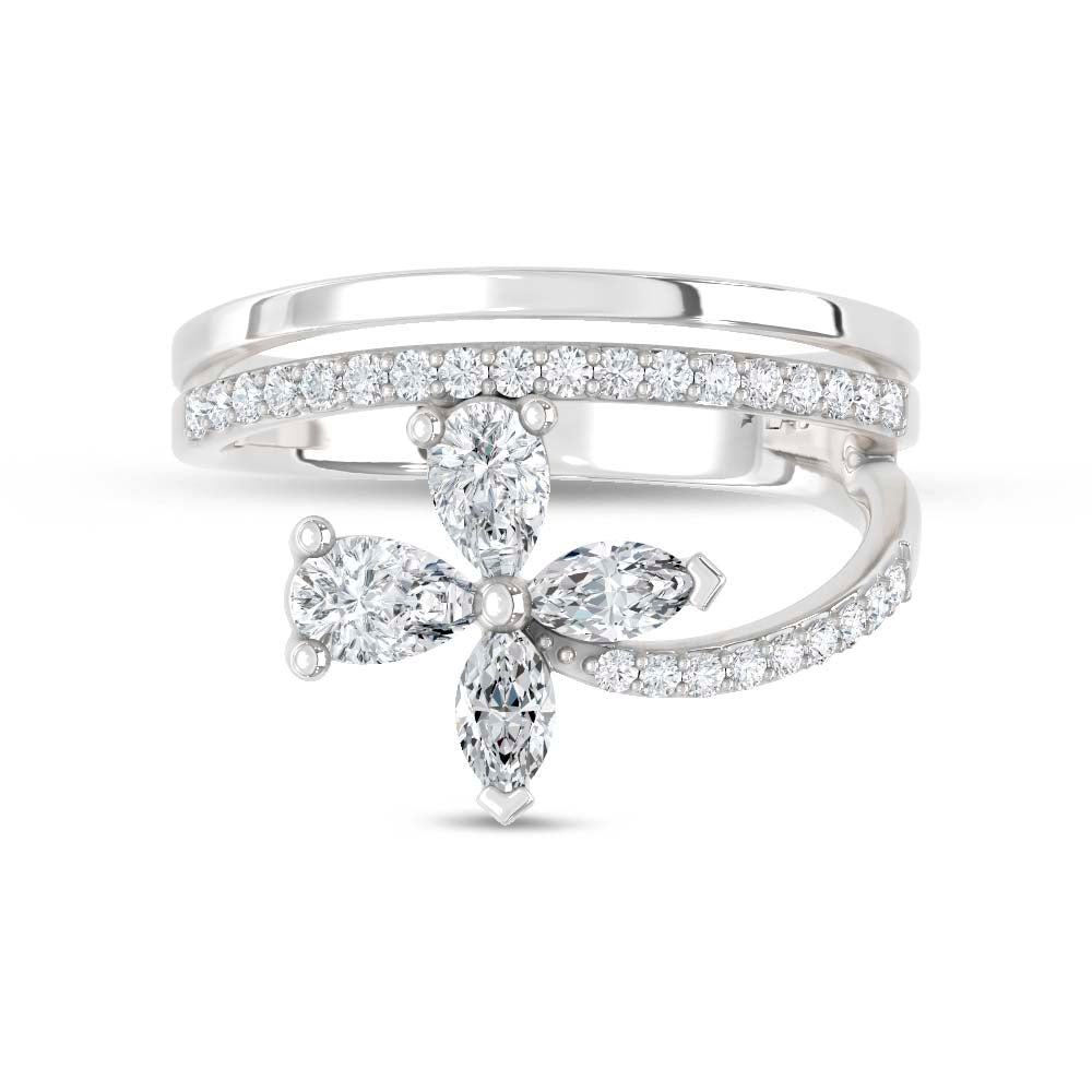 14K White Gold Lab Grown Diamond 3/4 Ct.Tw. Fashion Ring