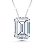 14K White Gold Lab Grown Diamond 1 Ct.Tw. Emerald Shape Slider Pendant  Picasso Gold & Diamond Jewelry
