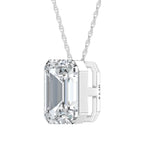 14K White Gold Lab Grown Diamond 1 Ct.Tw. Emerald Shape Slider Pendant  Picasso Gold & Diamond Jewelry