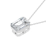 14K White Gold Lab Grown Diamond 1 Ct.Tw. Emerald Shape Slider Pendant  Picasso Gold & Diamond Jewelry