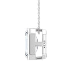 14K White Gold Lab Grown Diamond 1 Ct.Tw. Emerald Shape Slider Pendant  Picasso Gold & Diamond Jewelry