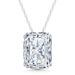 14K White Gold Lab Grown Diamond 1 Ct.Tw. Elongated Radiant Slider Pendant  Picasso Gold & Diamond Jewelry