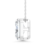 14K White Gold Lab Grown Diamond 1 Ct.Tw. Elongated Radiant Slider Pendant  Picasso Gold & Diamond Jewelry