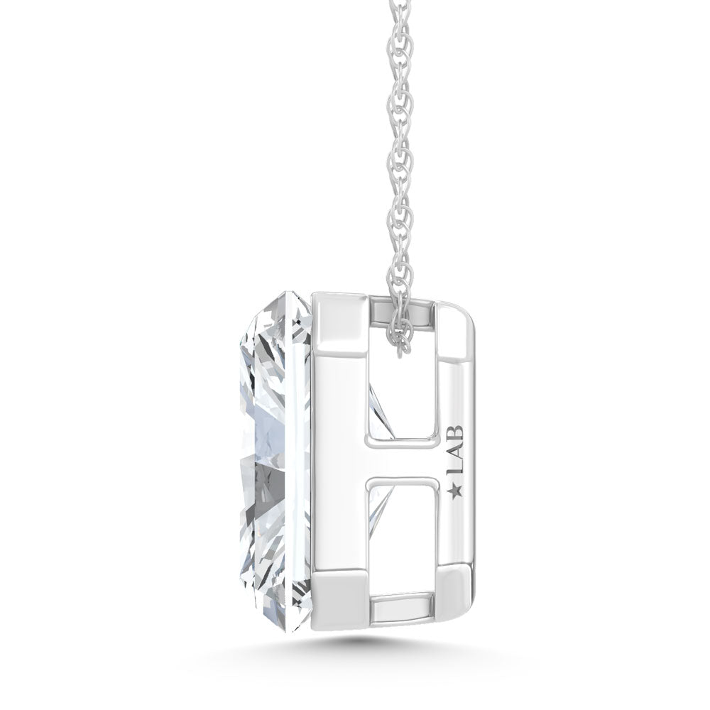 14K White Gold Lab Grown Diamond 1 Ct.Tw. Elongated Radiant Slider Pendant  Picasso Gold & Diamond Jewelry