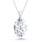 14K White Gold Lab Grown Diamond 1/2 Ct.Tw. Oval Shape Pendant With Stiff Bail  Picasso Gold & Diamond Jewelry