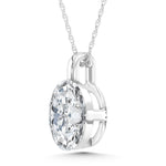 14K White Gold Lab Grown Diamond 1/2 Ct.Tw. Oval Shape Pendant With Stiff Bail  Picasso Gold & Diamond Jewelry