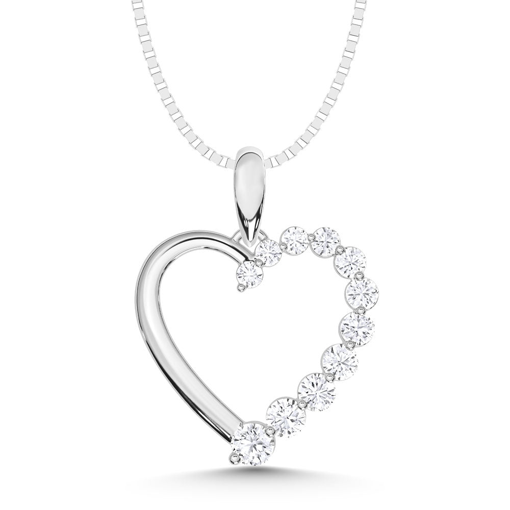 10K Rose Gold Lab Grown Diamond 1/3 Ct.Tw. Heart Pendant With Chain  Picasso Gold & Diamond Jewelry