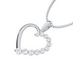 10K Rose Gold Lab Grown Diamond 1/3 Ct.Tw. Heart Pendant With Chain  Picasso Gold & Diamond Jewelry