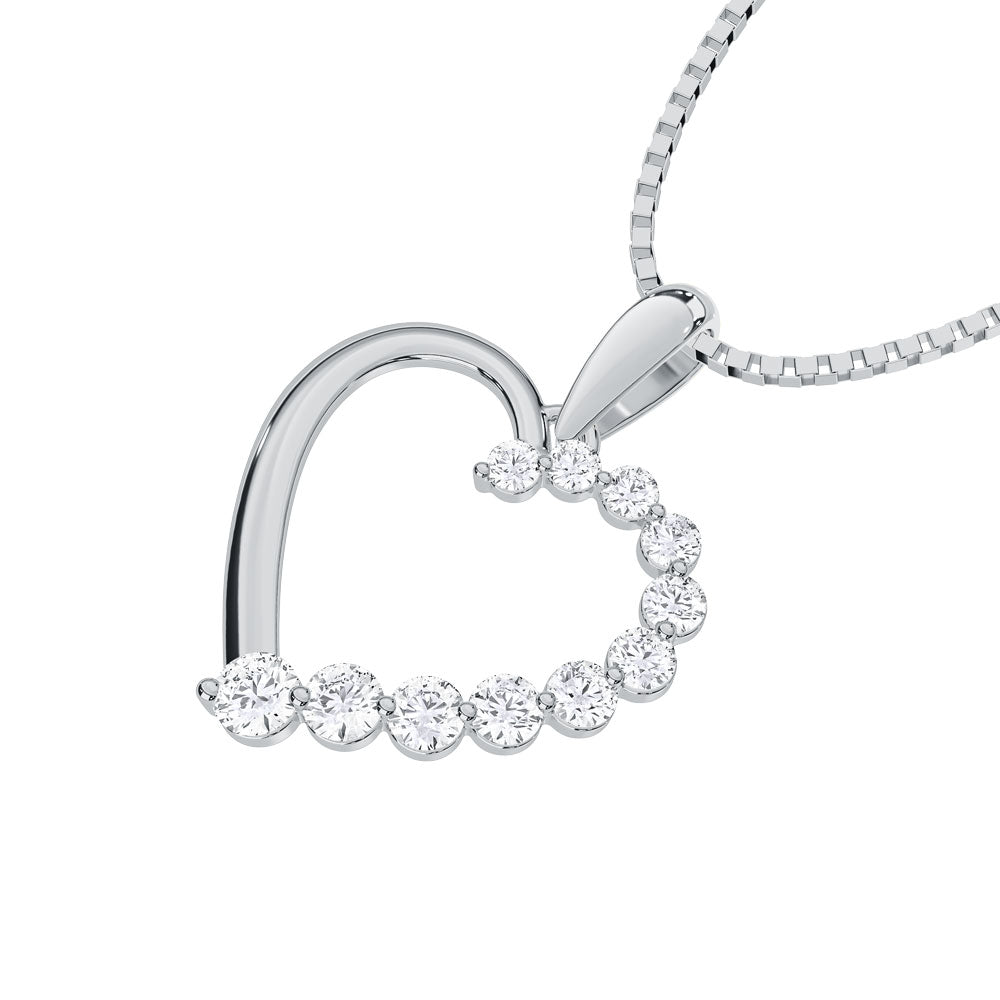 10K Rose Gold Lab Grown Diamond 1/3 Ct.Tw. Heart Pendant With Chain  Picasso Gold & Diamond Jewelry