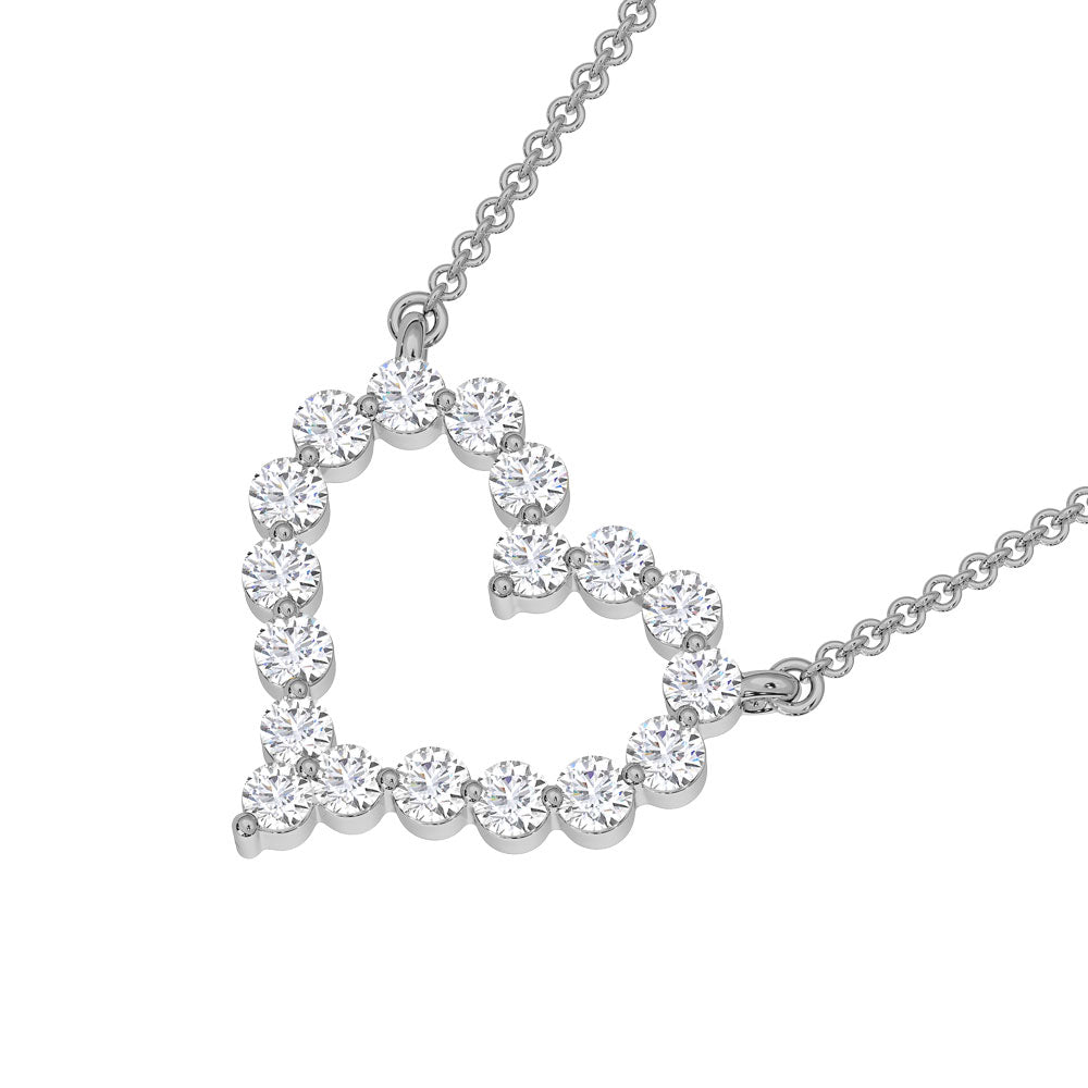 10K White Gold Lab Grown Diamond 1/4 Ct.Tw. Heart Necklace