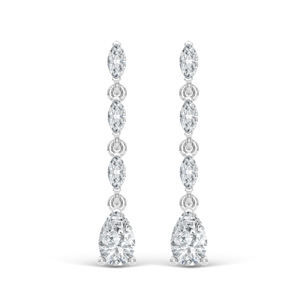 14K White Gold Lab Grown Diamond 1 Ct.Tw. Dangler Earrings  Picasso Gold & Diamond Jewelry