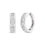 14K White Gold Lab Grown Diamond  1 Ct.Tw. Hoop Earrings  Picasso Gold & Diamond Jewelry