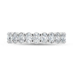 14K White Gold Lab Grown Diamond 1 3/4 ct. tw. Oval Shape Wedding Band, side profile view showing the band