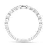 14K White Gold Lab Grown Diamond 1 3/4 ct. tw. Oval Shape Wedding Band, close-up of the diamond setting