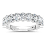 14K White Gold Lab Grown Diamond 2 1/4 ct. tw. Oval Shape Wedding Band | Picasso Gold & Diamond