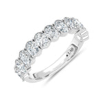 14K White Gold Lab Grown Diamond 2 1/4 ct. tw. Oval Shape Wedding Band, top view of the diamonds