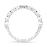 14K White Gold Lab Grown Diamond 2 1/4 ct. tw. Oval Shape Wedding Band, close-up of the diamond setting