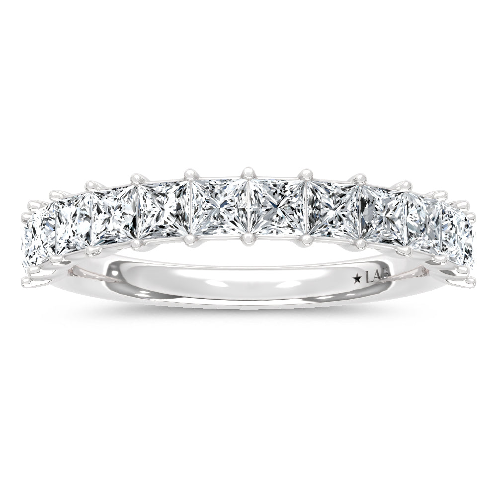 14K White Gold Lab Grown Diamond  1 3/4 Ct.Tw. Princess Band  Picasso Gold & Diamond Jewelry