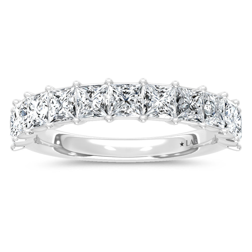 14K White Gold Lab Grown Diamond  3 Ct.Tw. Princess Band  Picasso Gold & Diamond Jewelry