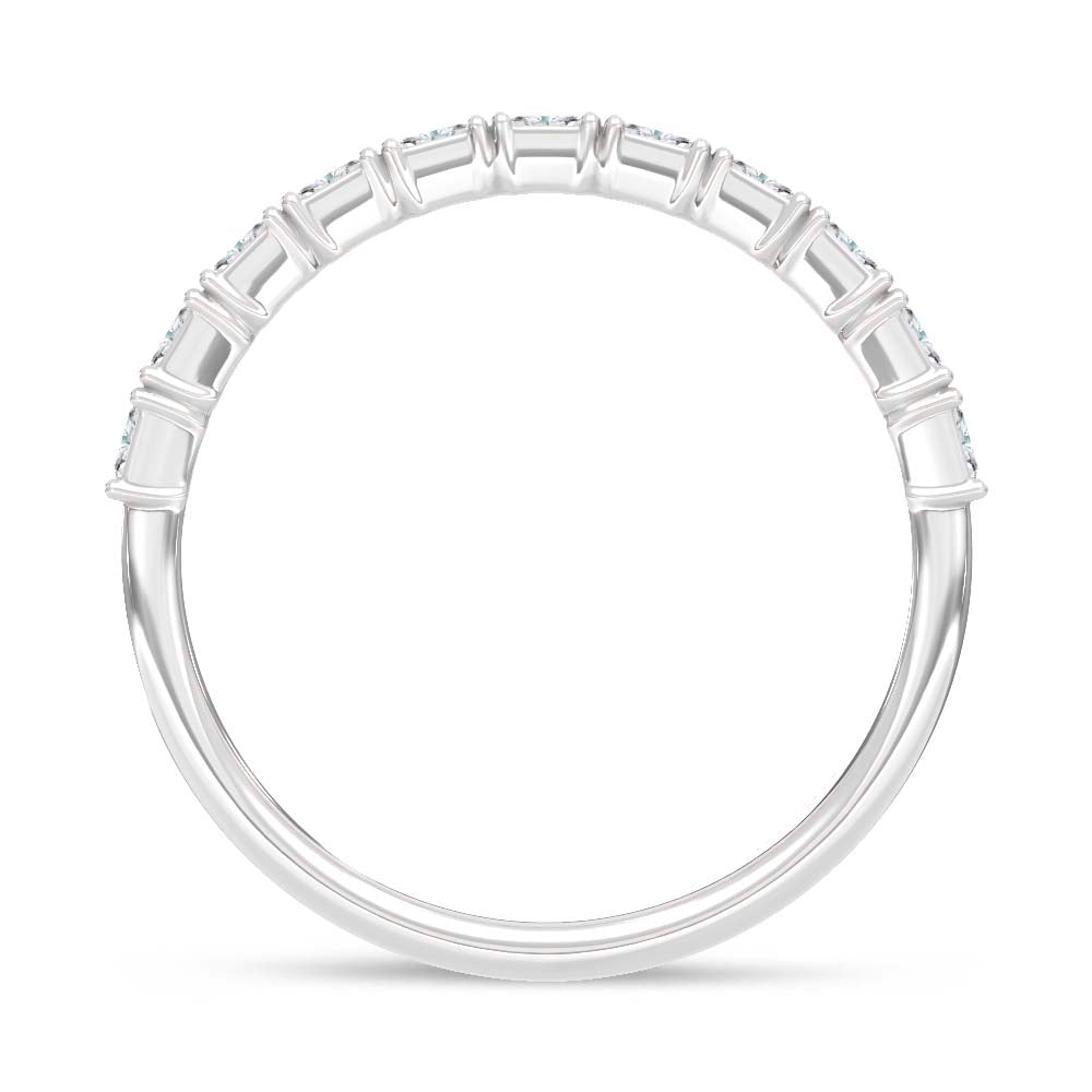 14K White Gold Lab Grown Diamond Radiant Cut Shape 1 1/2 Ct.Tw. Half Way Band  Picasso Gold & Diamond Jewelry