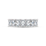 14K White Gold Lab Grown Diamond Radiant Cut Shape 3 Ct.Tw. Half Way Band  Picasso Gold & Diamond Jewelry