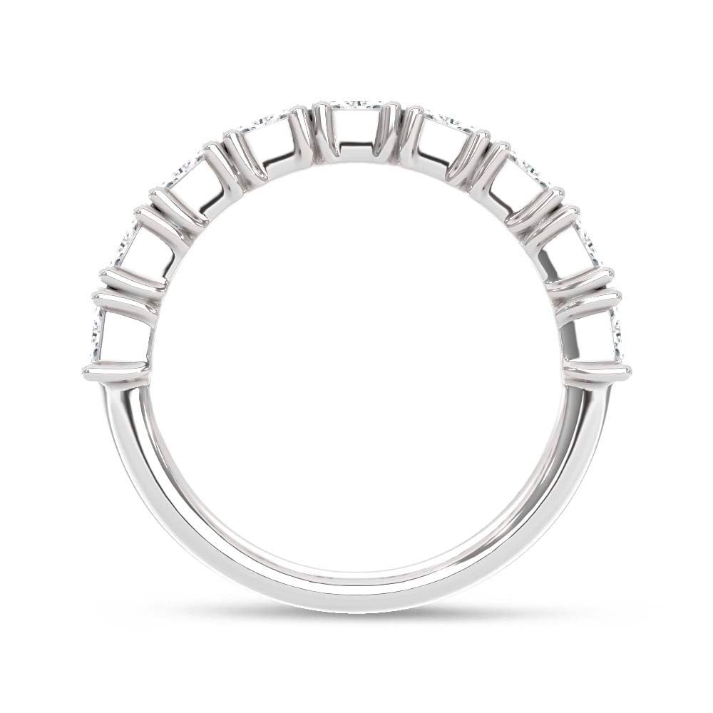 14K White Gold Lab Grown Diamond Radiant Cut Shape 3 Ct.Tw. Half Way Band  Picasso Gold & Diamond Jewelry